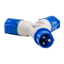 Адаптер силовой двухлучевой 1012-16А-6h-220AC-2P+PE-IP44 от поставщика КабельСпецСтрой