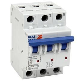 Выключатель автоматический 13А 3П трехполюсный характеристика C 6kA BM63 OptiDin 260790 КЭАЗ от поставщика КабельСпецСтрой